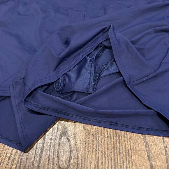 Lands End Women Navy Blue  Swim Suit Shorts Attached Brief Pockets Plus Size 18W - Picture 3 of 7